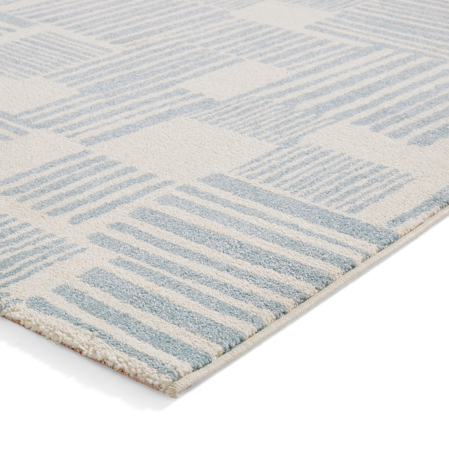 Catherine Lansfield Blocks Modern Abstract Rug Blue
