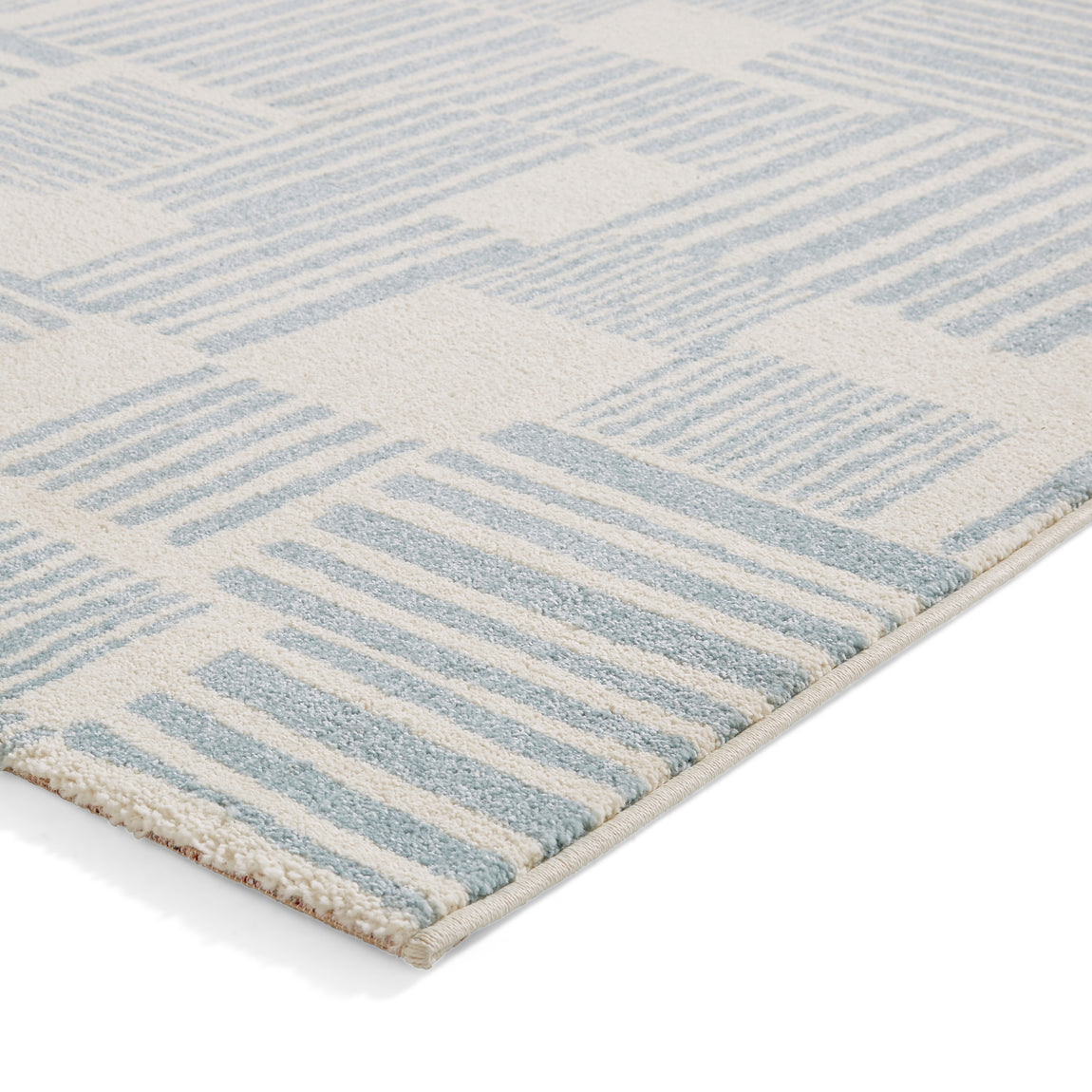 Catherine Lansfield Blocks Modern Abstract Rug Blue