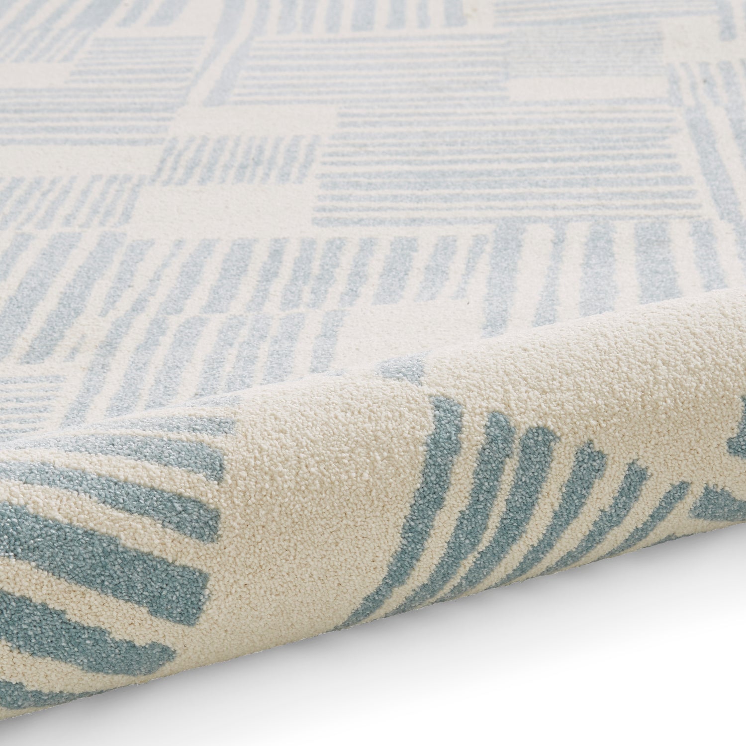 Catherine Lansfield Blocks Modern Abstract Rug Blue