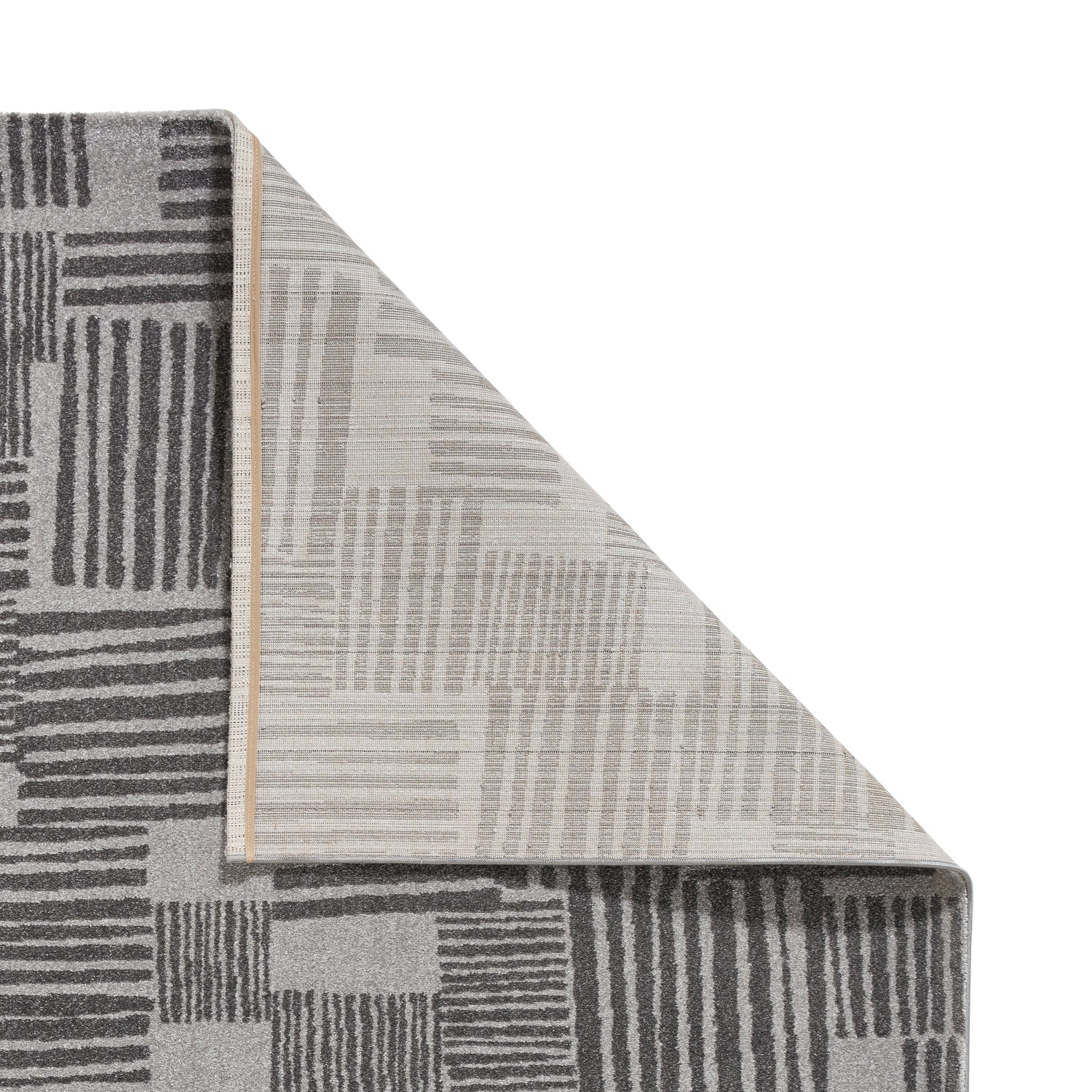 Catherine Lansfield Blocks Modern Abstract Rug Dark Grey