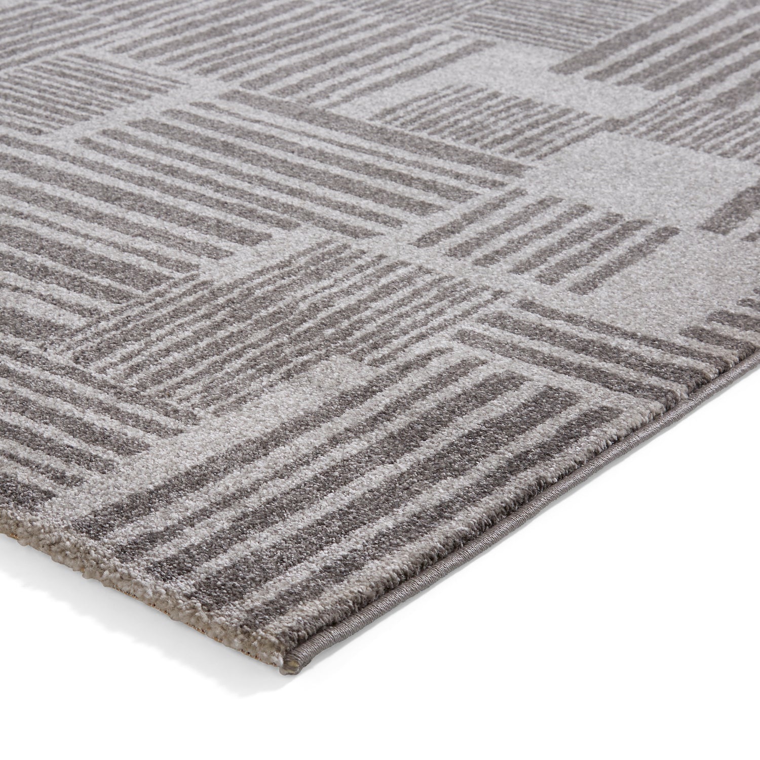 Catherine Lansfield Blocks Modern Abstract Rug Dark Grey
