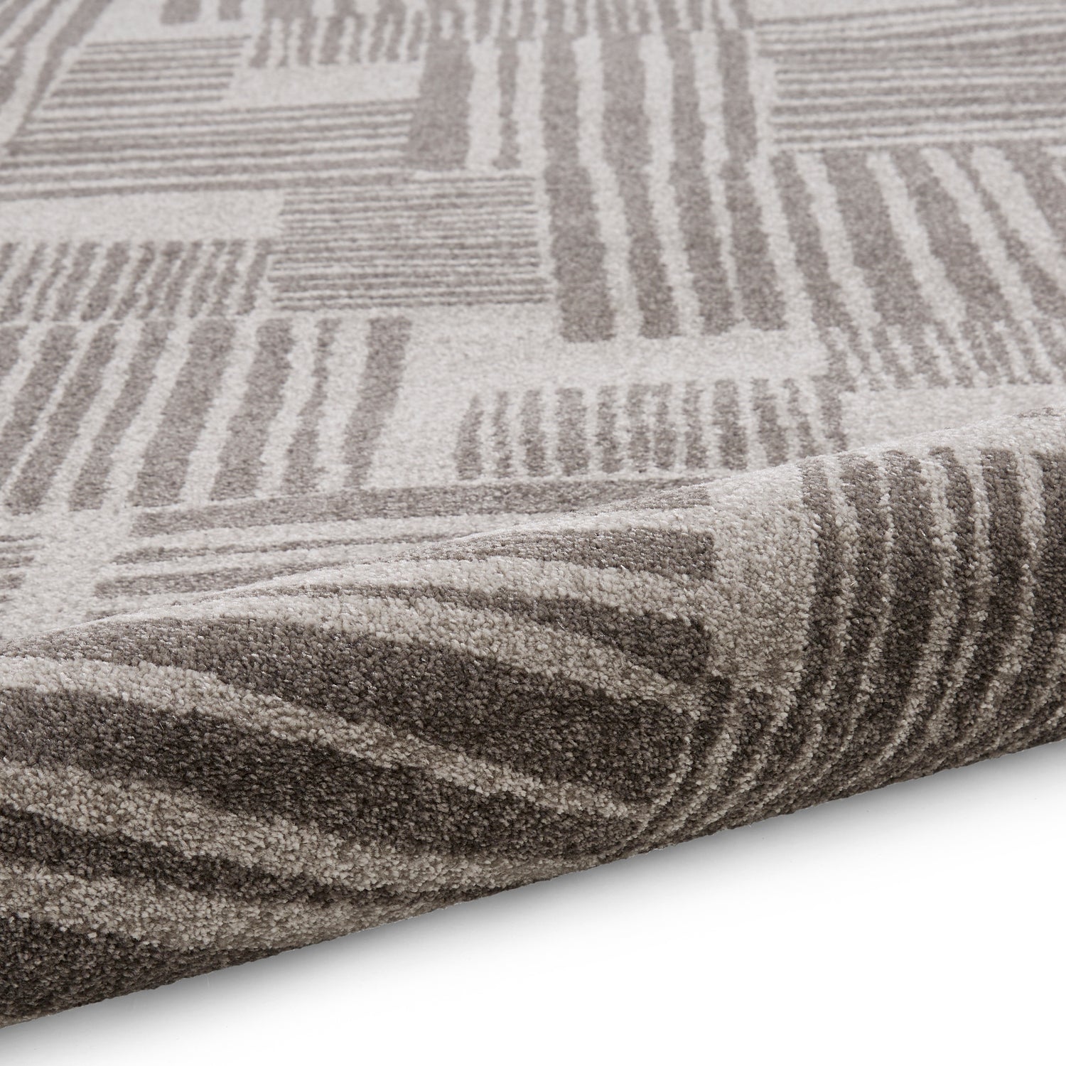 Catherine Lansfield Blocks Modern Abstract Rug Dark Grey