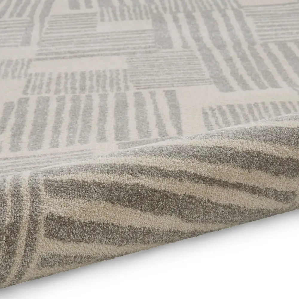 Catherine Lansfield Blocks Modern Abstract Rug Grey