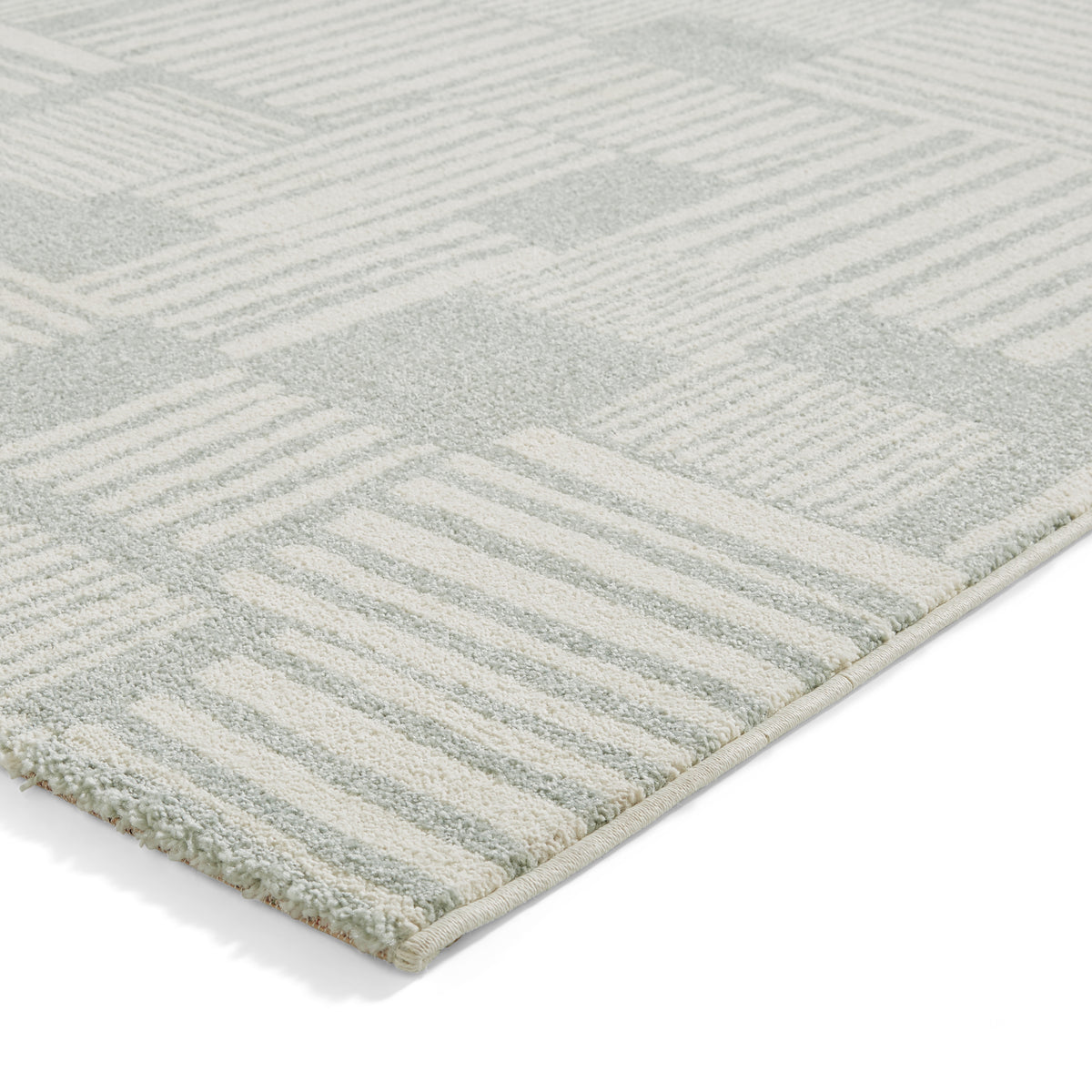 Catherine Lansfield Blocks Modern Abstract Rug Sage Green