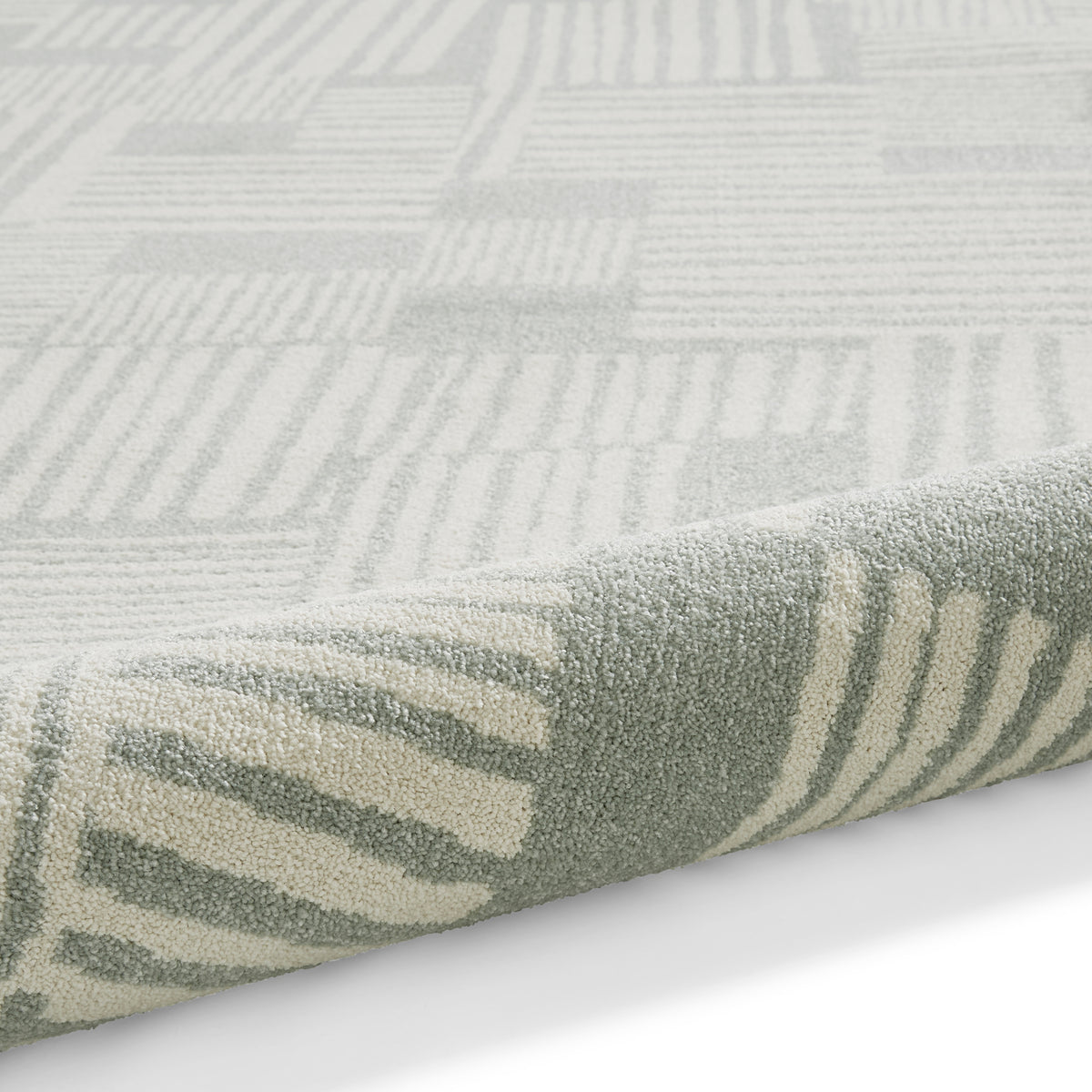 Catherine Lansfield Blocks Modern Abstract Rug Sage Green