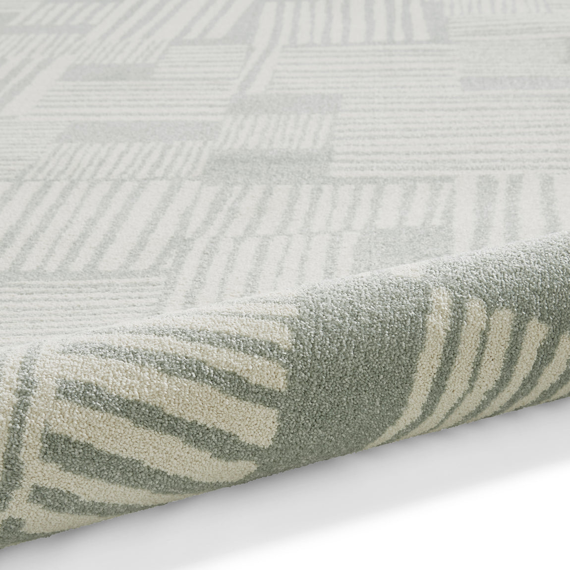Catherine Lansfield Blocks Modern Abstract Rug Sage Green