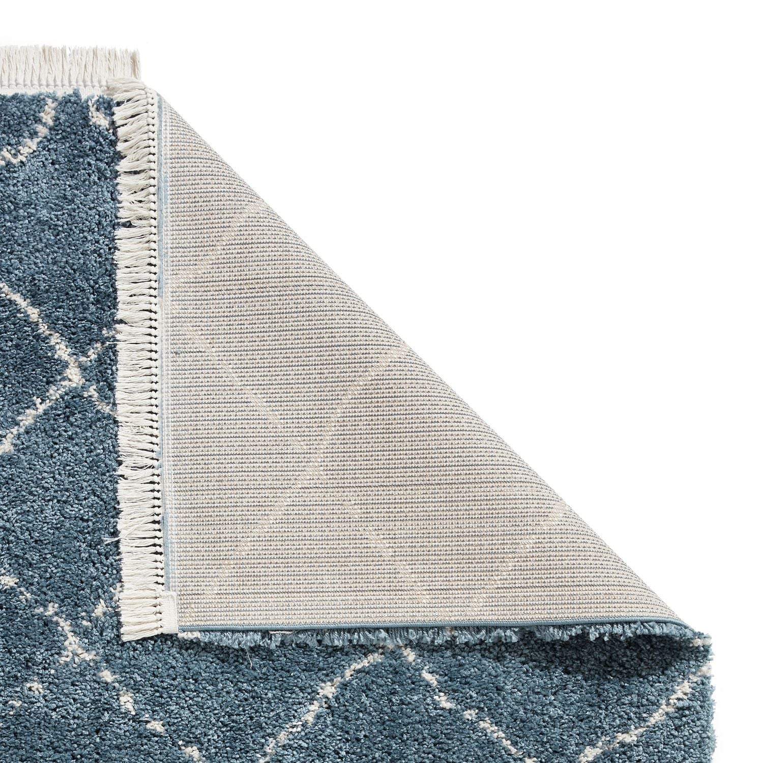 Boho 5413 Shaggy Rug Blue