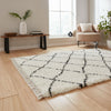 Boho 5413 Shaggy Rug White Black