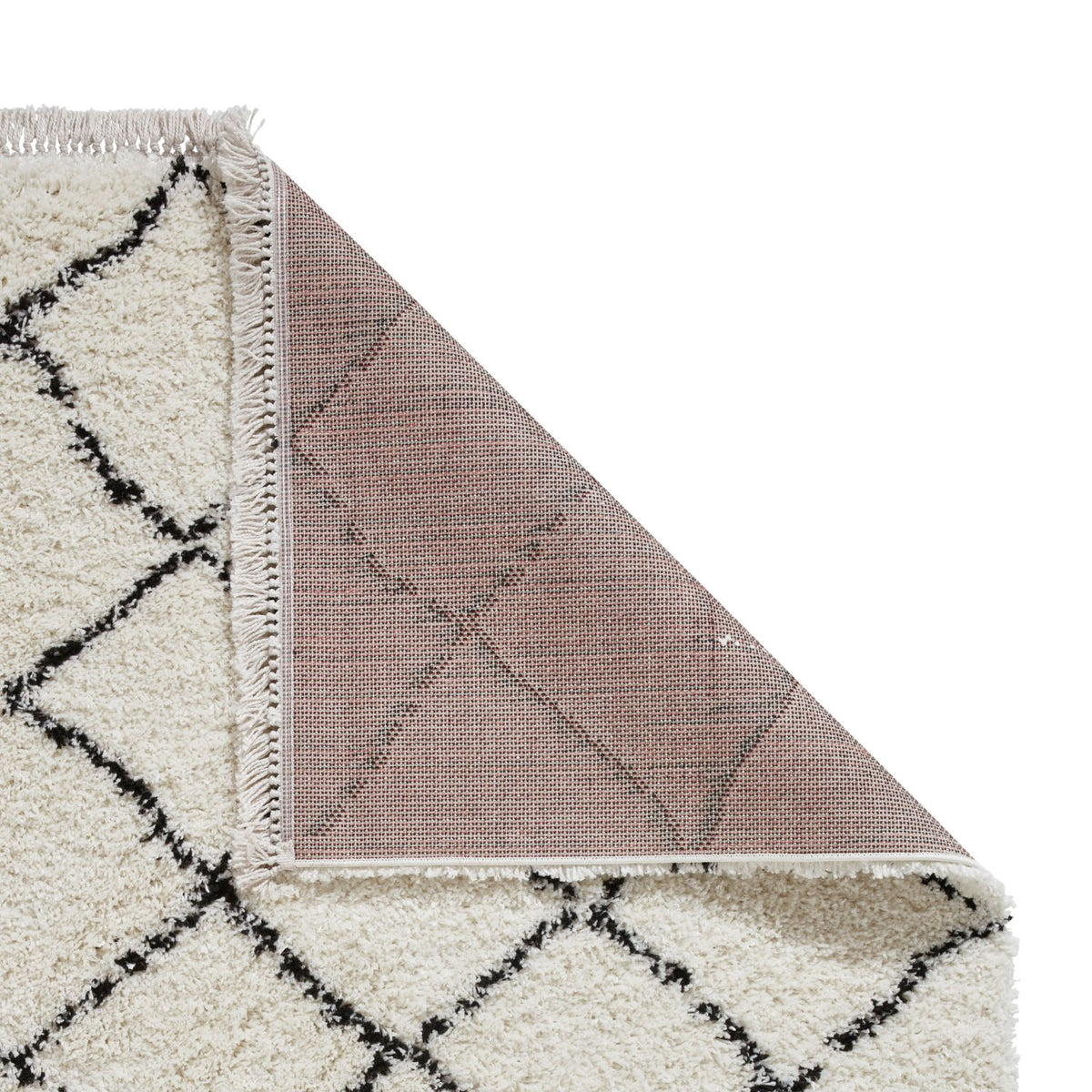 Boho 5413 Shaggy Rug White Black