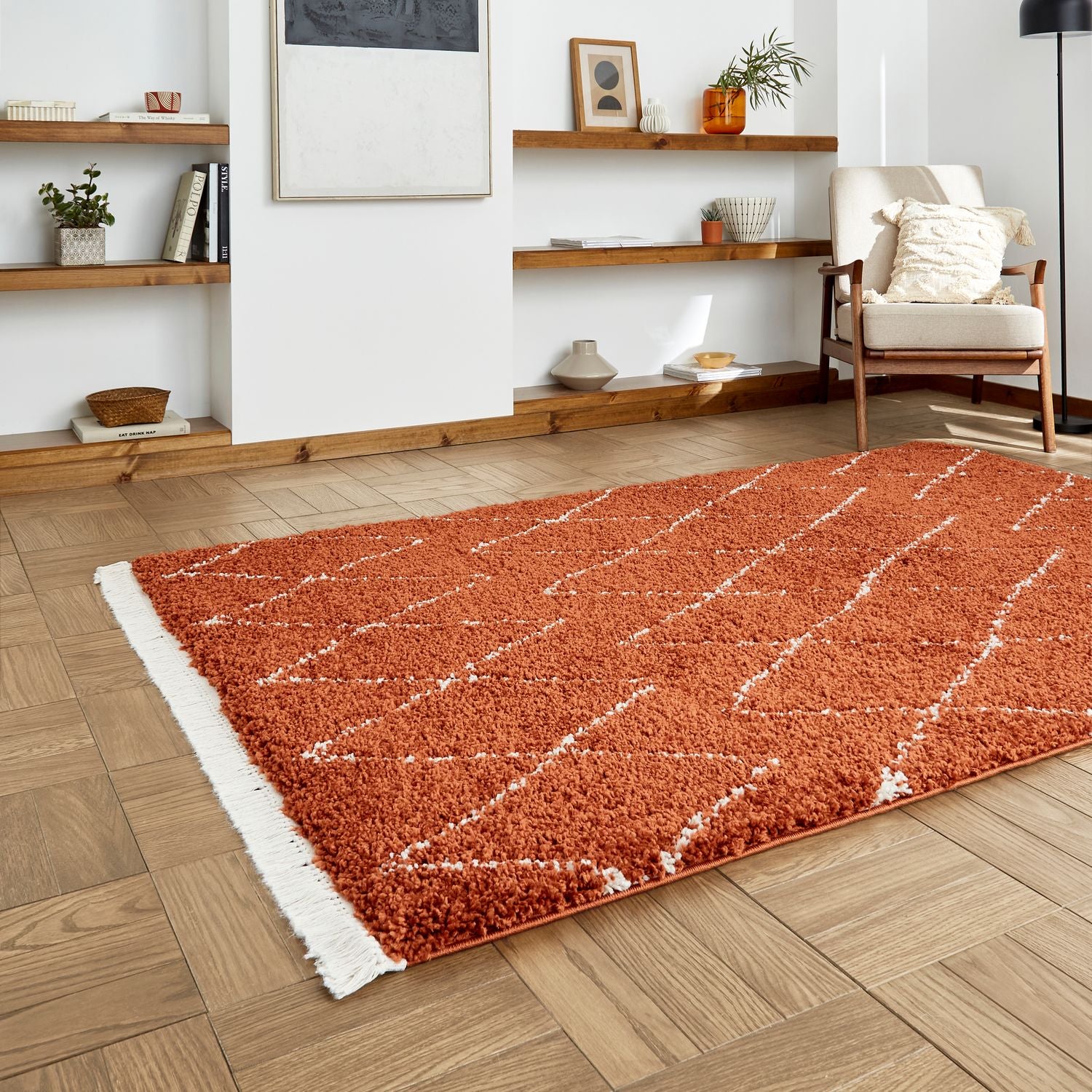 Boho 8280 Shaggy Rug Rust