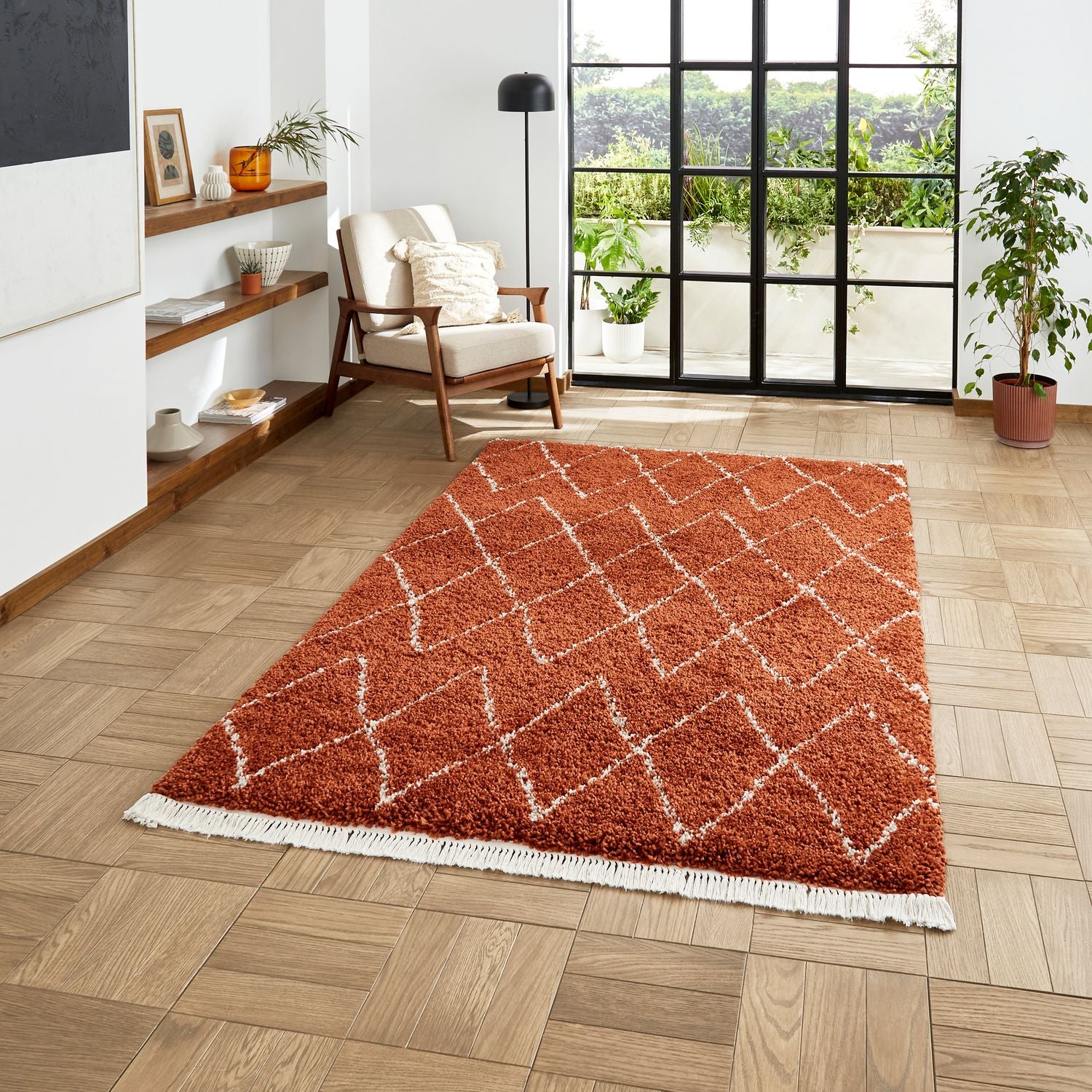Boho 8280 Shaggy Rug Rust