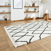 Boho 8280 80cm x 150cm Shaggy Rug White Black