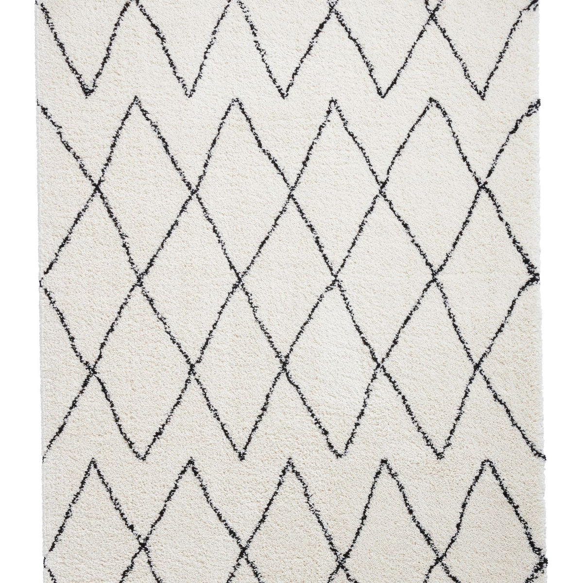 Boho 8280 80cm x 150cm Shaggy Rug White Black