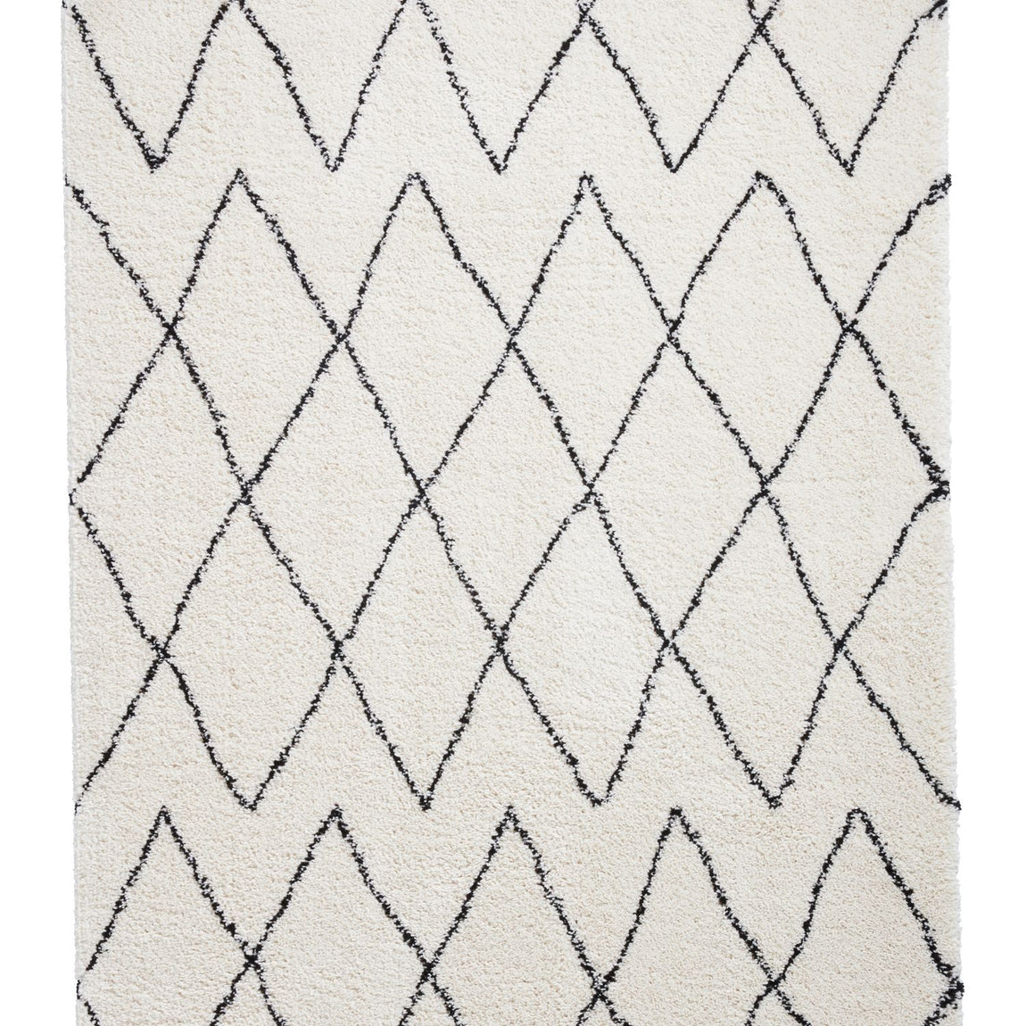 Boho 8280 80cm x 150cm Shaggy Rug White Black