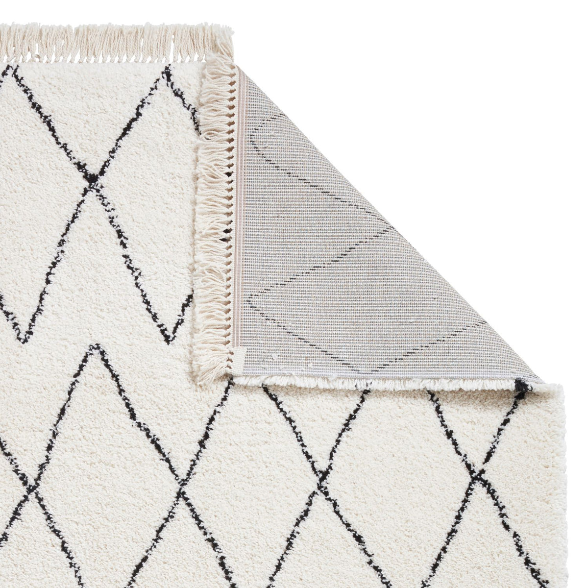 Boho 8280 80cm x 150cm Shaggy Rug White Black