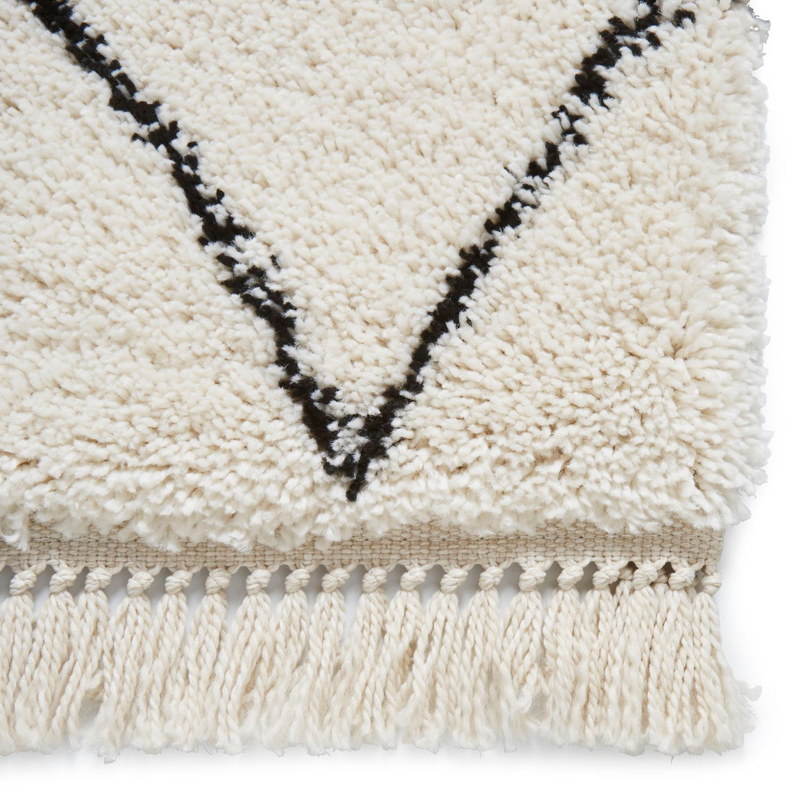 Boho 8280 80cm x 150cm Shaggy Rug White Black