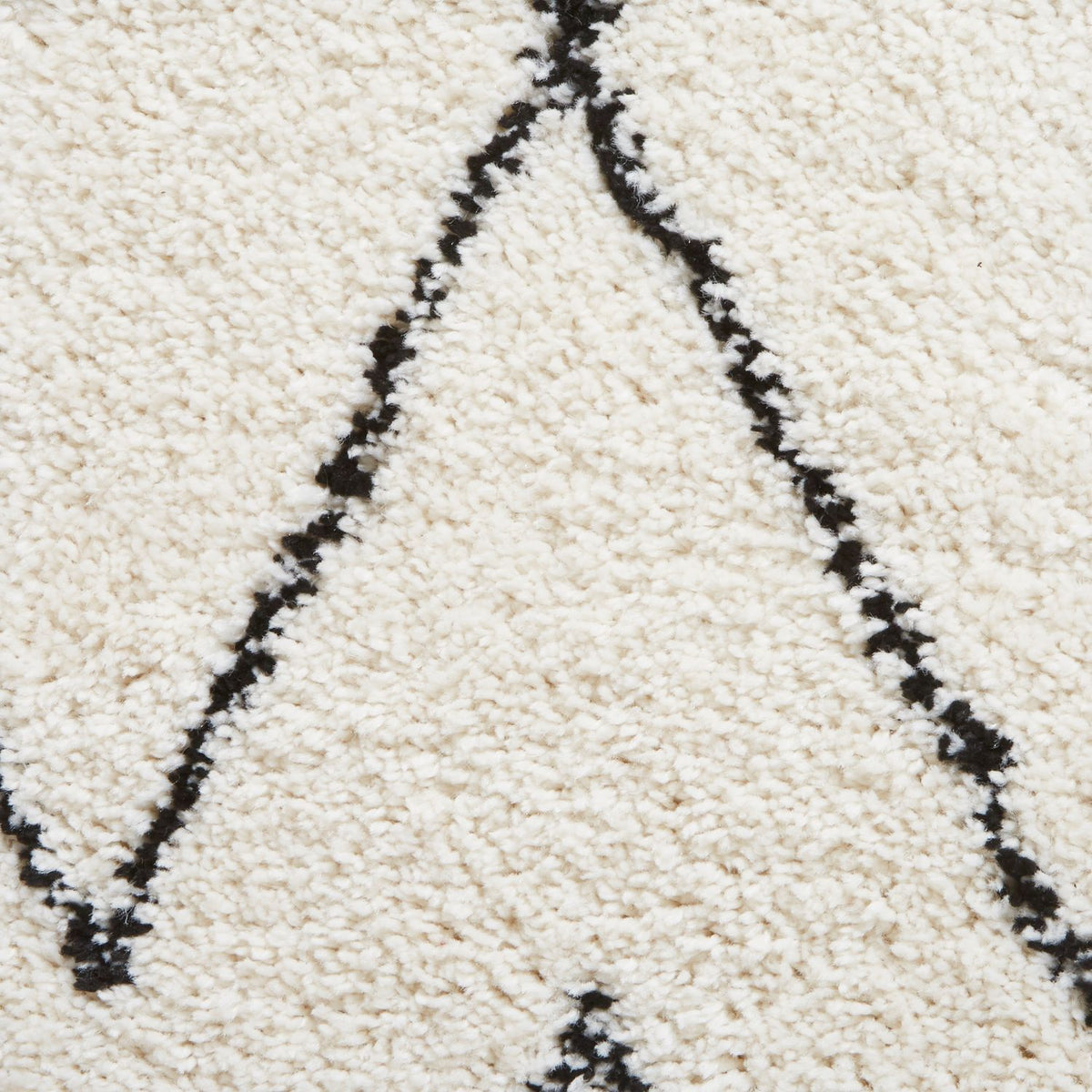 Boho 8280 80cm x 150cm Shaggy Rug White Black