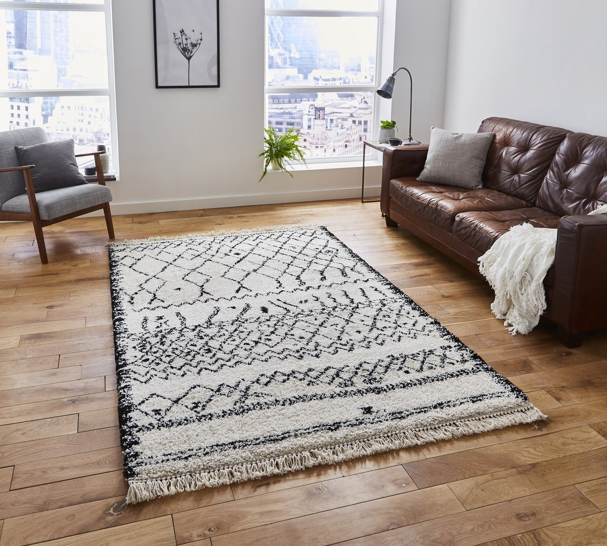 Boho 5402 Rug Black White