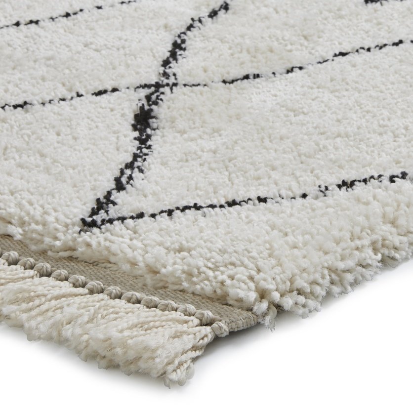 Boho 8280 Berber Runner 60cm x 230cm White Black