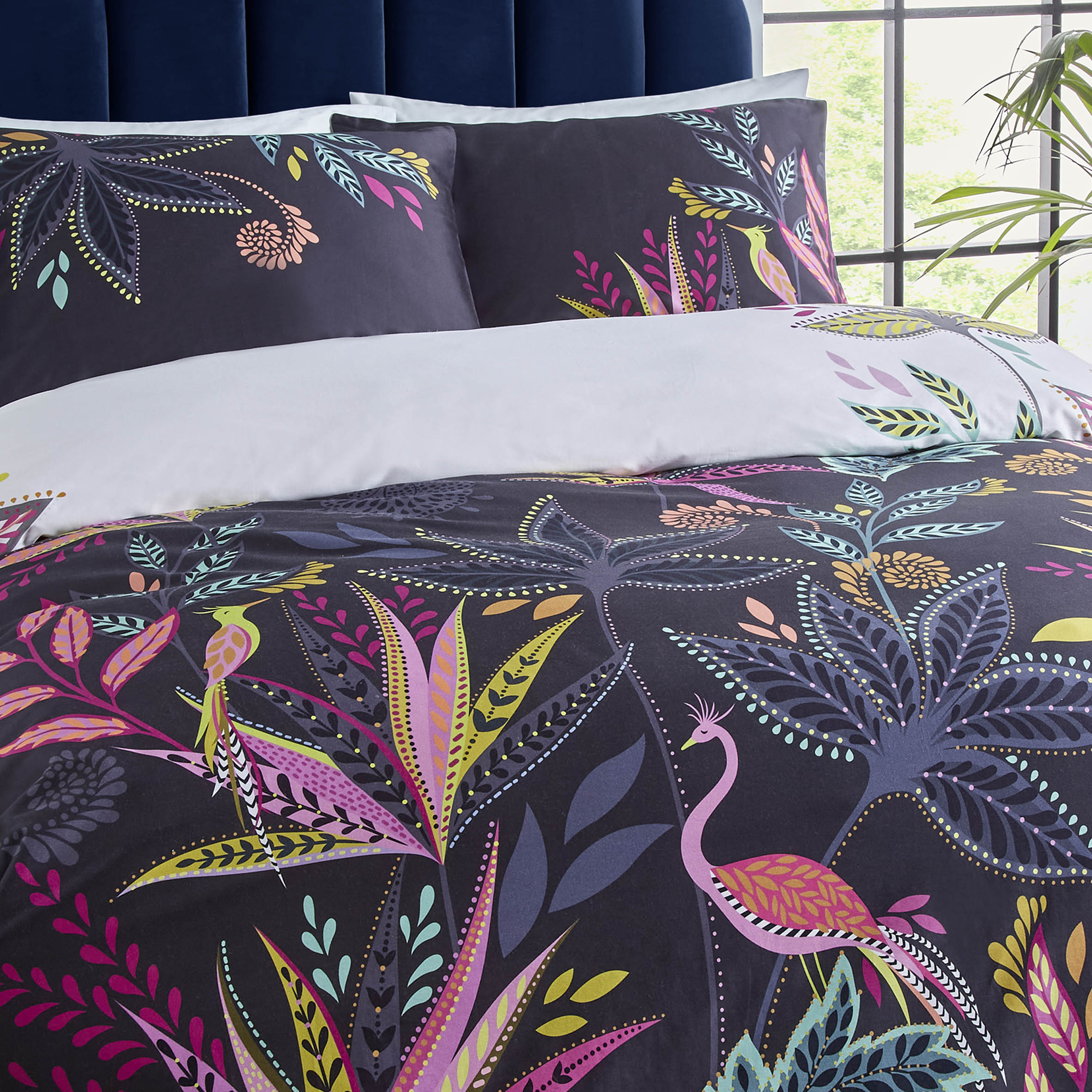 Sara Miller Botanic Paradise Bedding Set Midnight Affordable Delivery