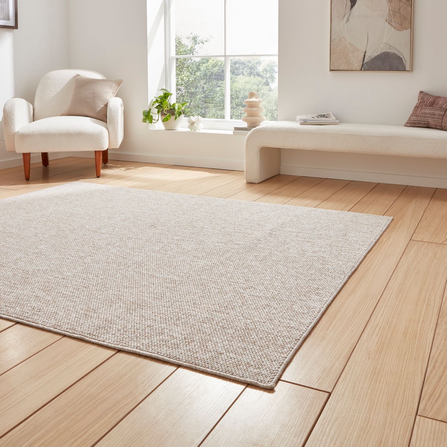 Boucle E6403 Multi Textured Pile Rug Brown