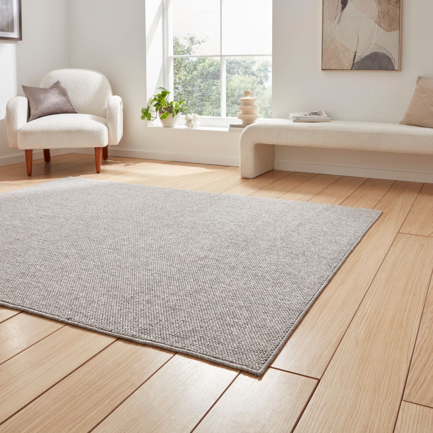 Boucle E6403 Multi Textured Pile Rug Grey