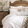 Historic Royal Palaces Bow Embroidery Duvet Cover Bedding Set White Natural