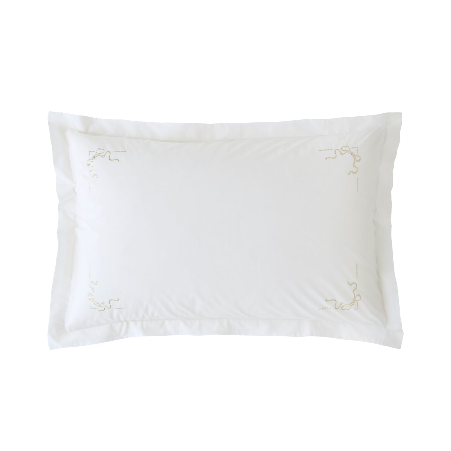Historic Royal Palaces Bow Embroidery Pillowcase Oxford White Natural