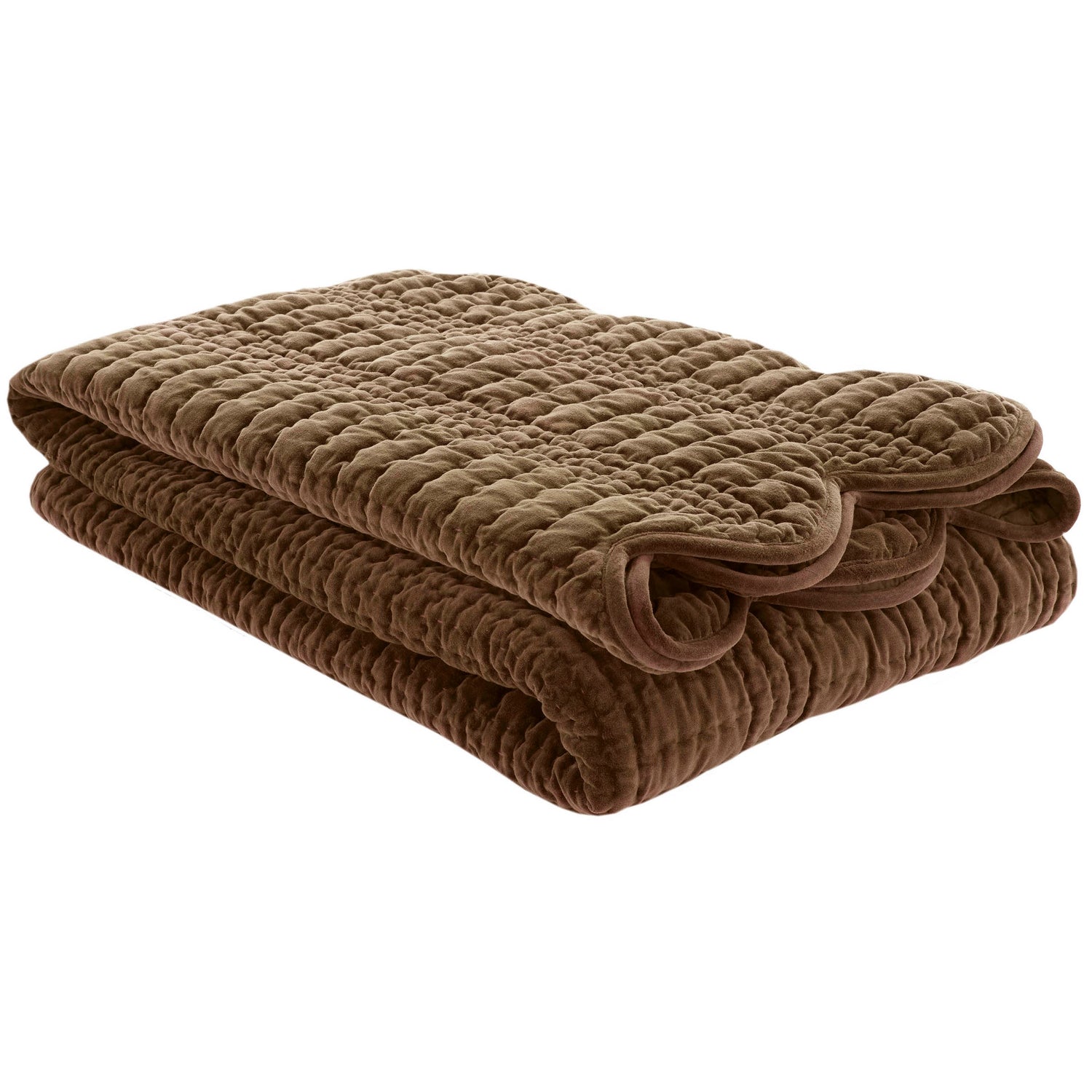 Laura Ashley Brady Scalloped 180cm x 235cm Bedspread Set Caramel