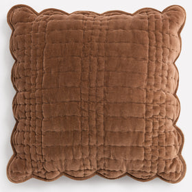 Laura Ashley Brady Scalloped 43cm x 43cm Filled Cushion Caramel