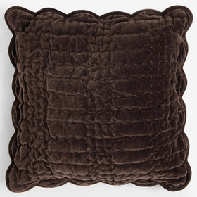 Laura Ashley Brady Scalloped 43cm x 43cm Filled Cushion Chocolate