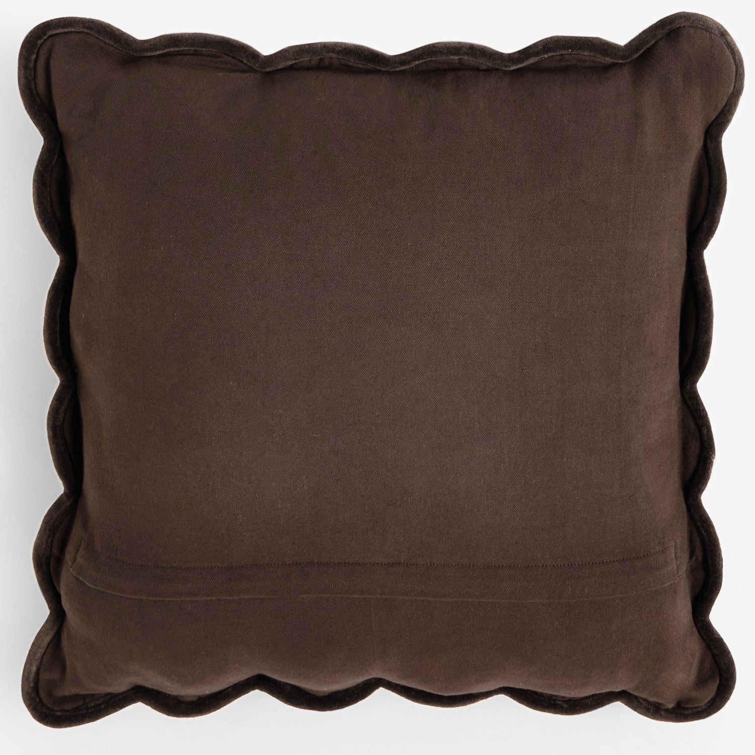 Laura Ashley Brady Scalloped 43cm x 43cm Filled Cushion Chocolate