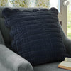 Laura Ashley Brady Scalloped 43cm x 43cm Filled Cushion Navy