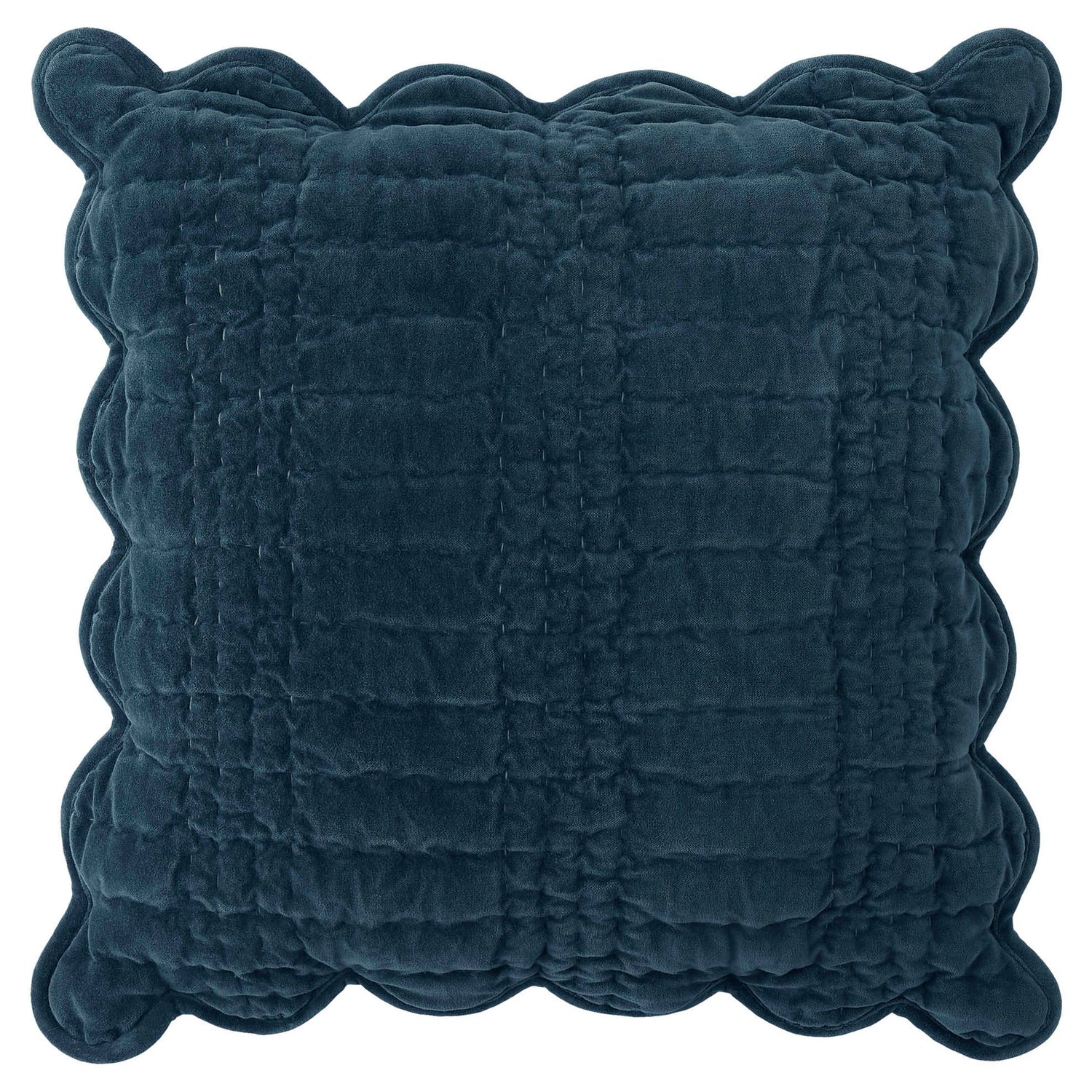 Laura Ashley Brady Scalloped 43cm x 43cm Filled Cushion Navy