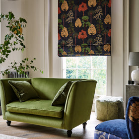 Linda Barker Bonsai Garden Velvet Print Made to Measure Roman Blind Blue