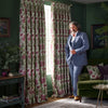 HOUSE Llewelyn-Bowen Down The Dilly Printed Velvet Made To Measure Curtains Damson