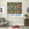 Linda Barker Bonsai Garden Velvet Print Made to Measure Roman Blind Green Grey
