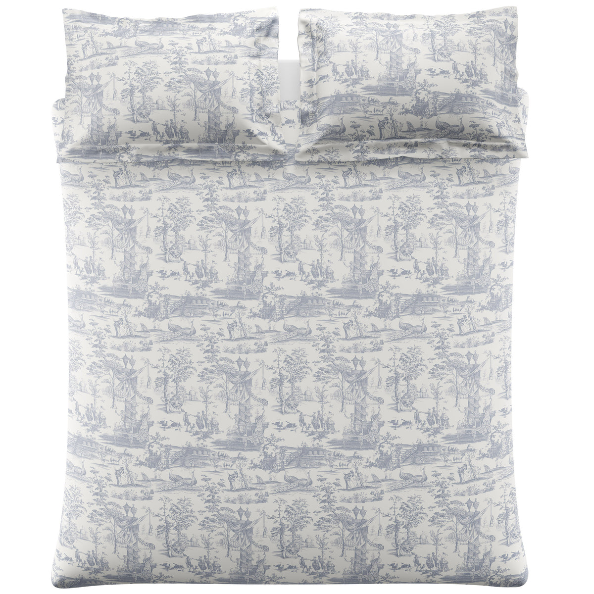 Laura Ashley Braysmith Toile Duvet Cover Bedding Set Chambray Blue
