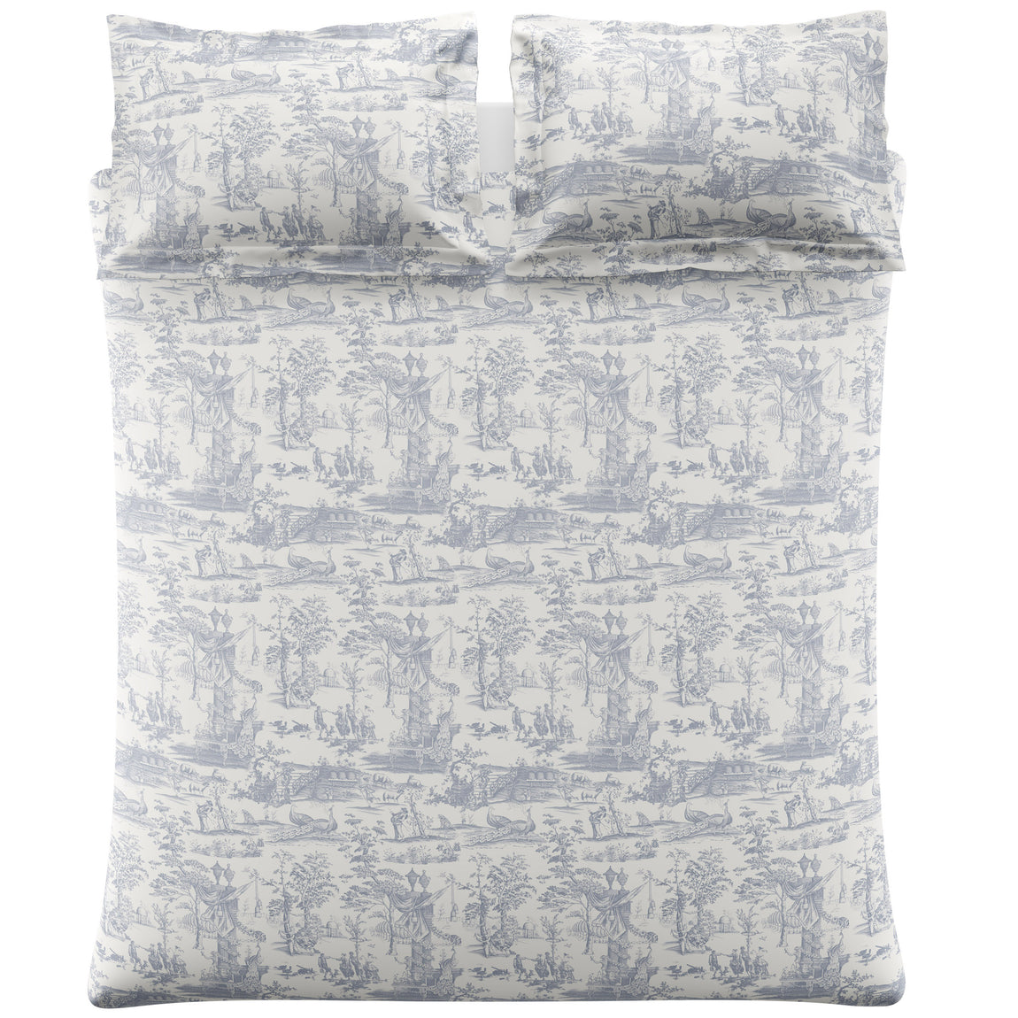Laura Ashley Braysmith Toile Duvet Cover Bedding Set Chambray Blue