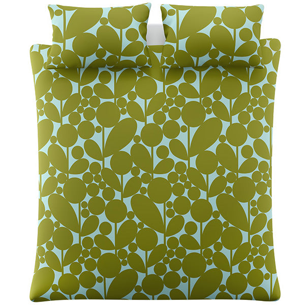 Orla Kiely Bubble Flower Duvet Cover Bedding Set Aqua Seagrass