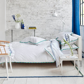 Designers Guild Burlington Fringe Duvet Cover Bedding Set Cobalt Blue