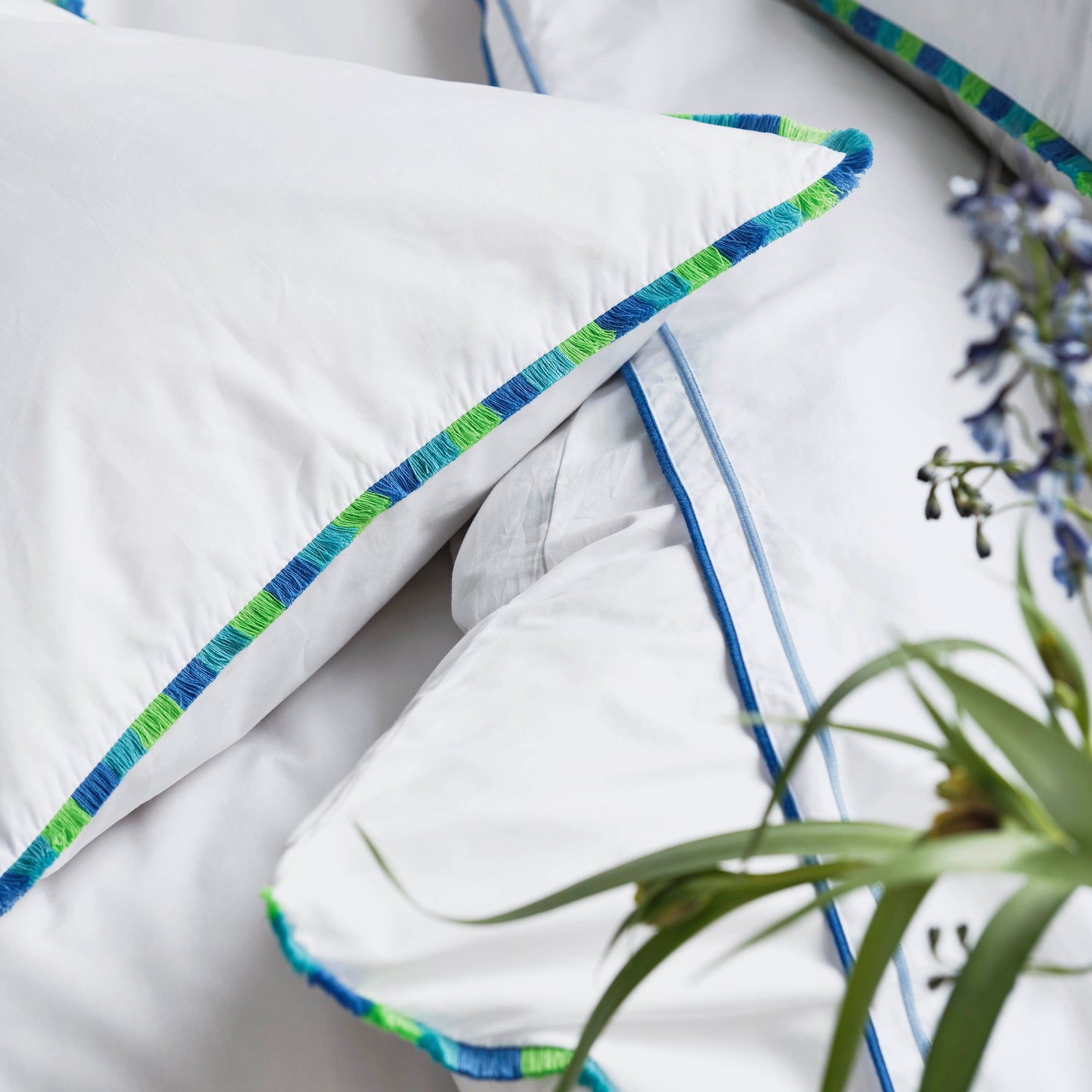 Designers Guild Burlington Fringe Duvet Cover Bedding Set Cobalt Blue