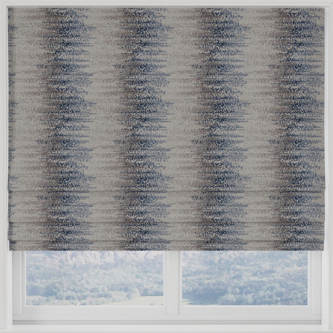 Byron Made to Measure Roman Blind Blue