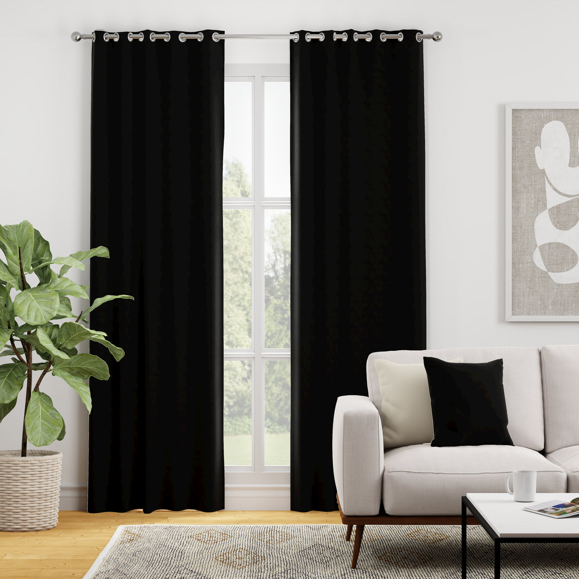 Turin Velvet Made to Measure Curtain Black