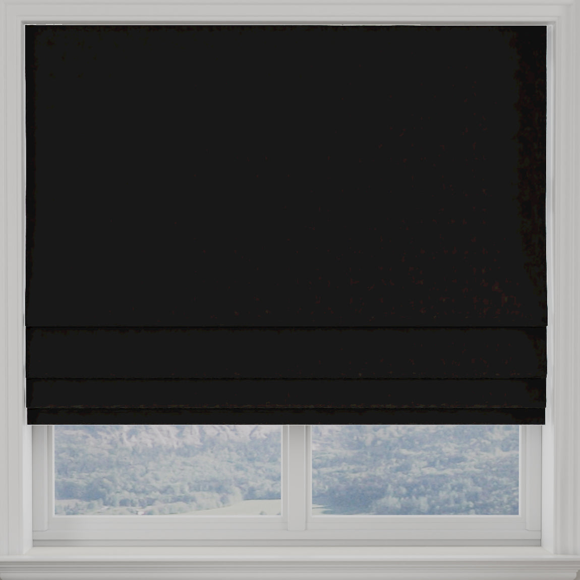 Turin Velvet Made to Measure Roman Blind Black