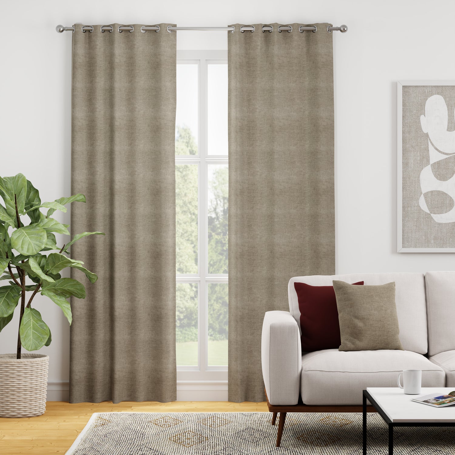 Luxuria Made to Measure Curtain Caramel