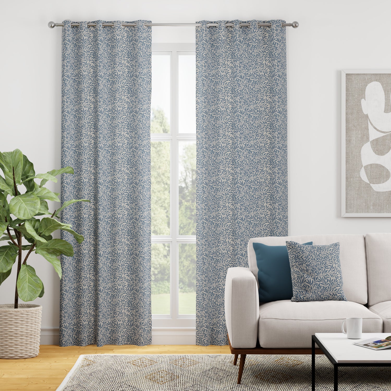 Heritage Salix Made to Measure Curtain Wedgewood Blue