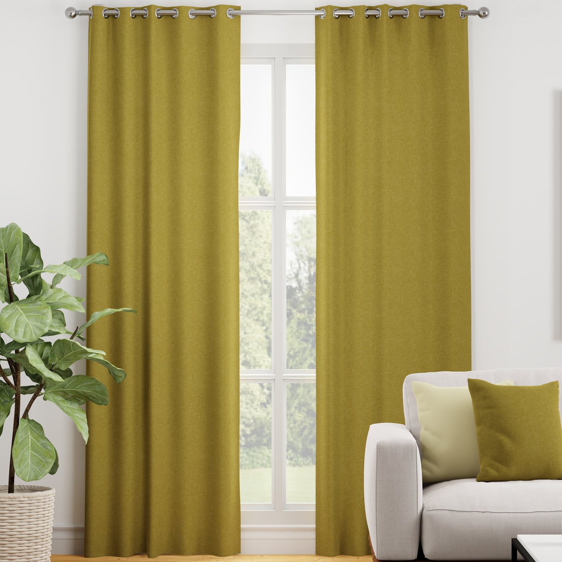 Kansai Plain Made to Measure Curtain Ochre