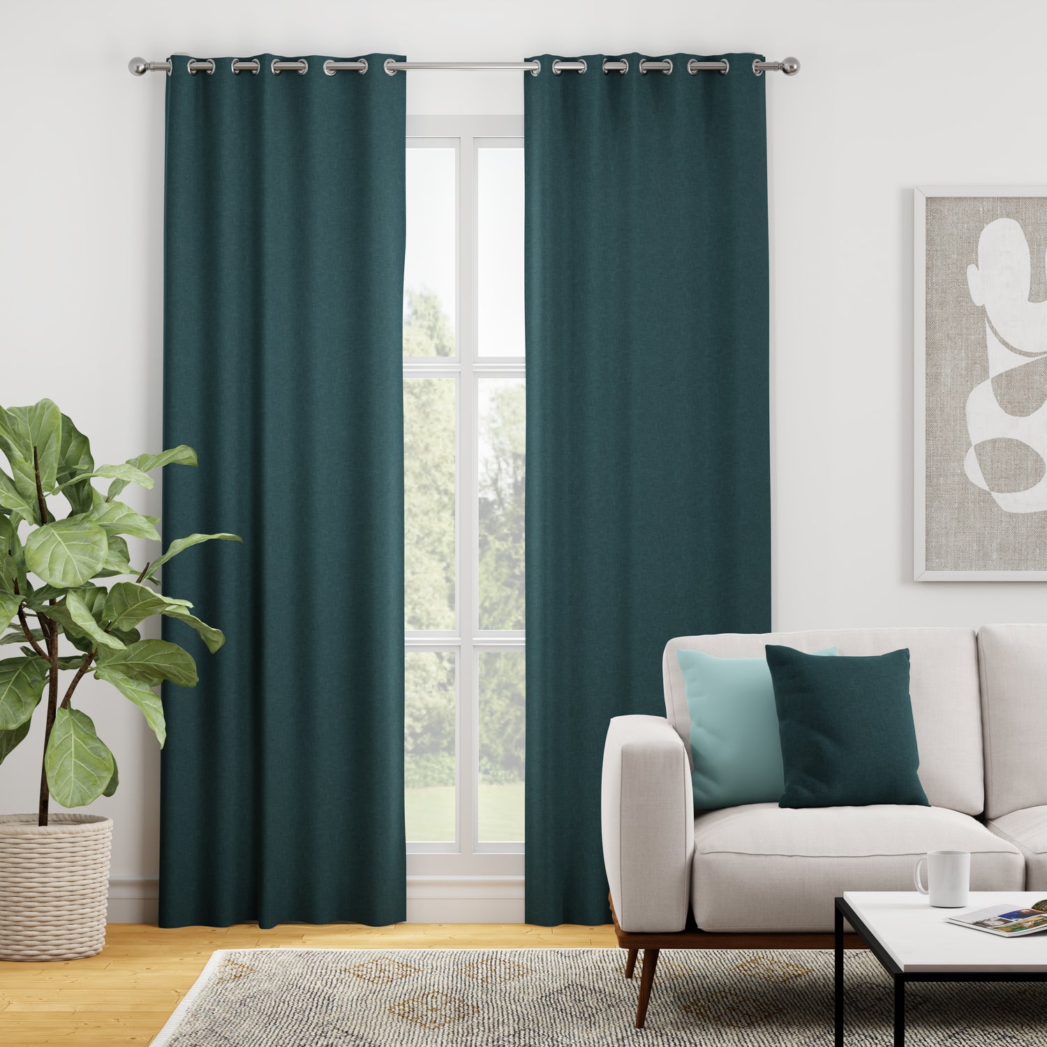 Kansai Plain Made to Measure Curtain Teal