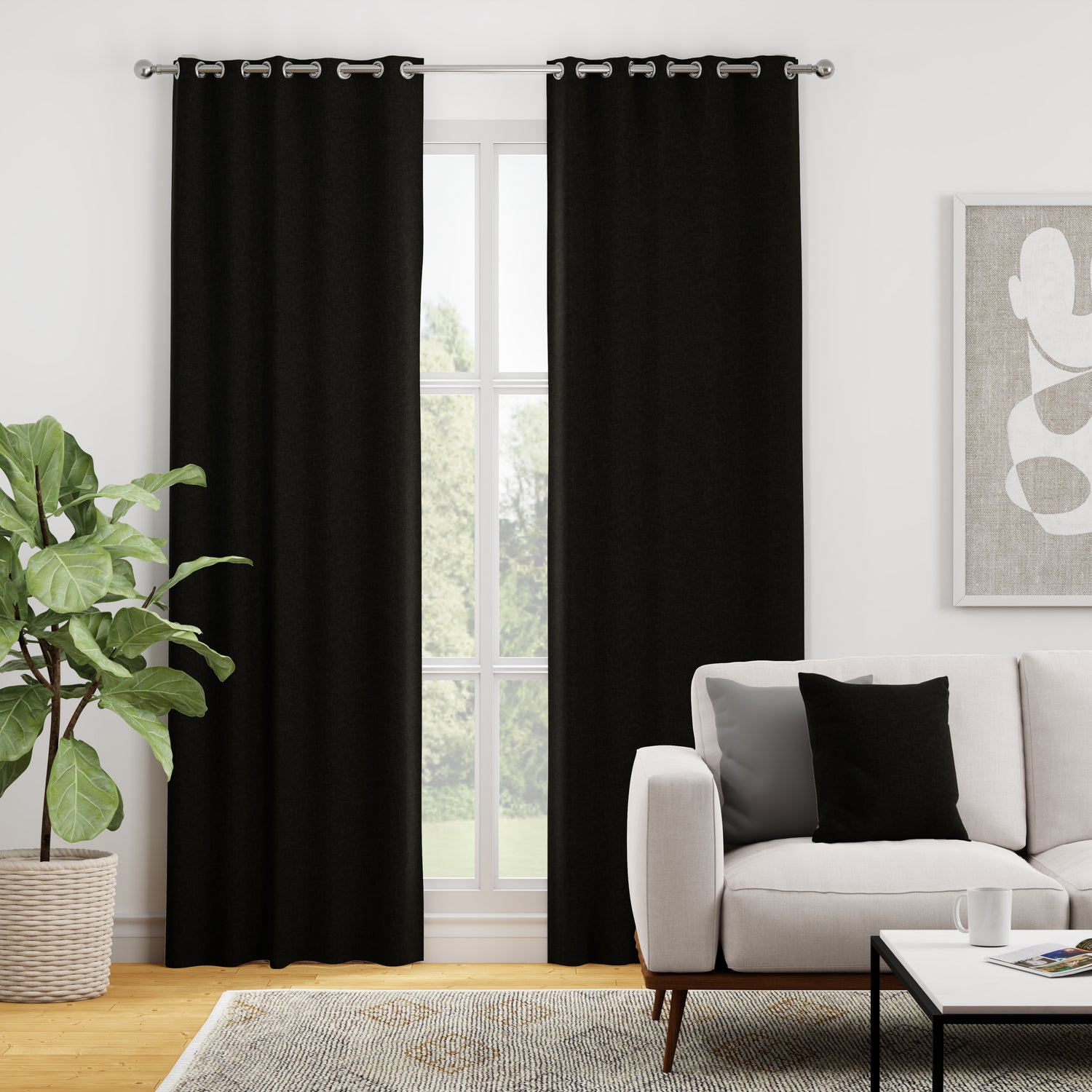 Kansai Plain Made to Measure Curtain Noir